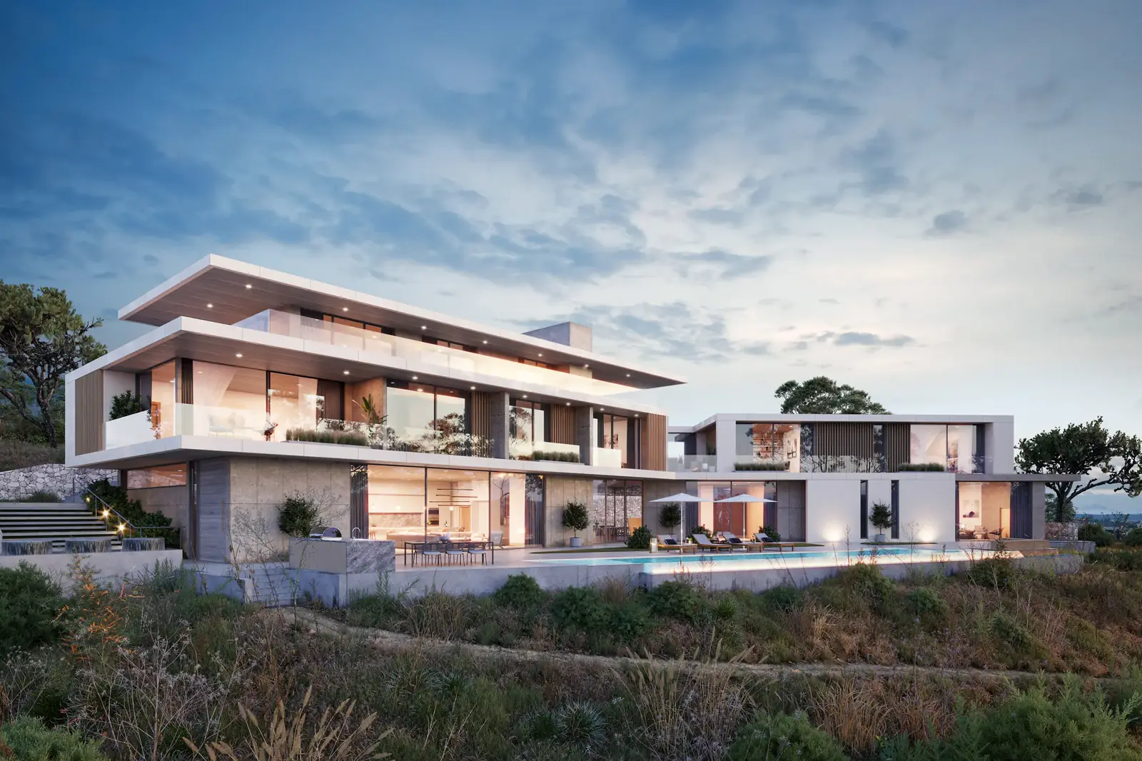 Arquitectura de una propiedad inmobiliaria de lujo